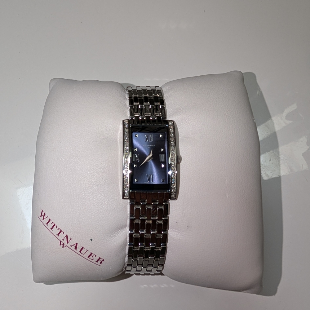 Wittnauer Silver Watch with Black Dial